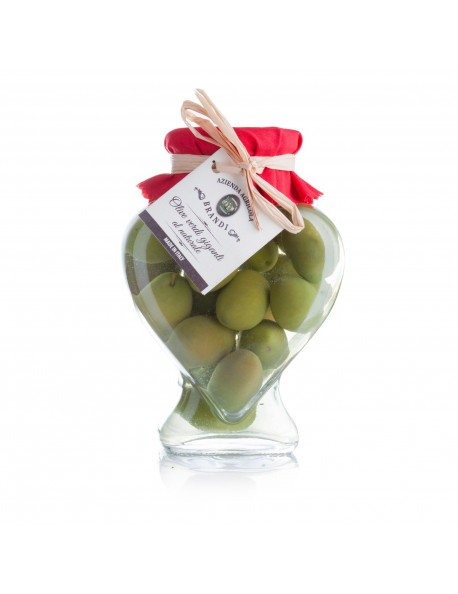 Vaso cuore Olive verdi Bella di Cerignola al naturale - 280 gr